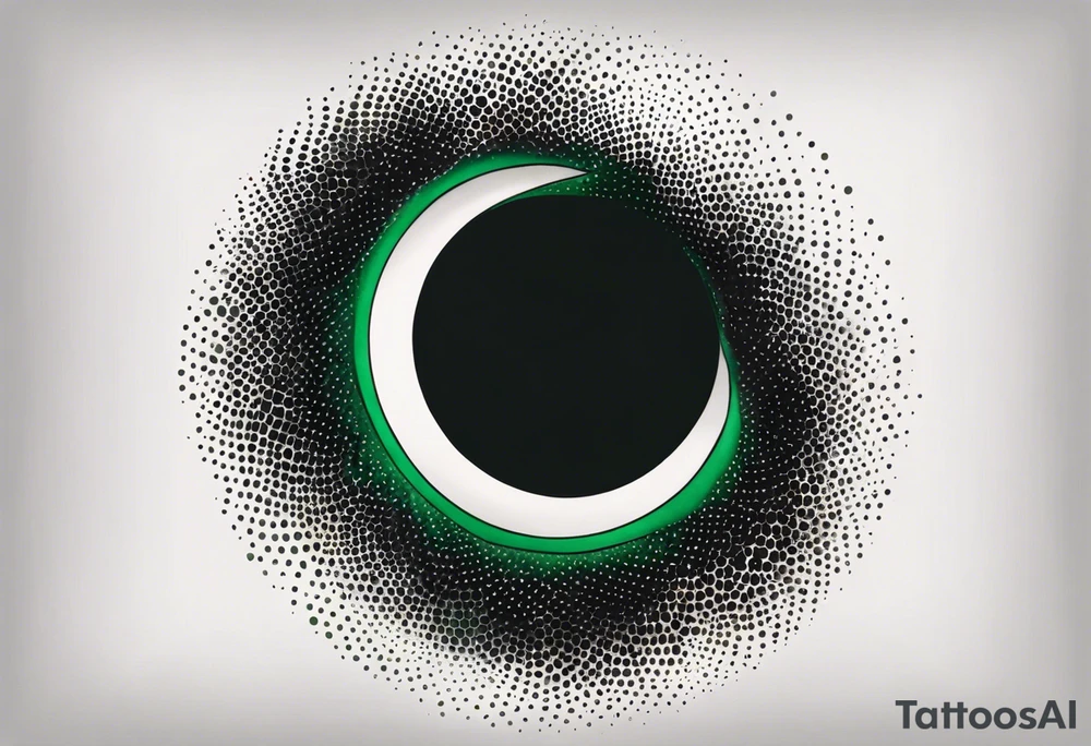 black hole, abstract, green and black, covered from wrist to forearm, fully covered, no borders, blackwork, no people tattoo idea