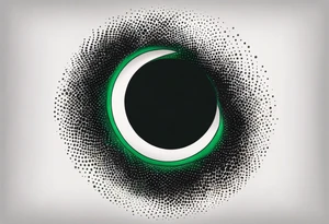 black hole, abstract, green and black, covered from wrist to forearm, fully covered, no borders, blackwork, no people tattoo idea