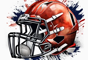 American football cross with watercolor background tattoo idea