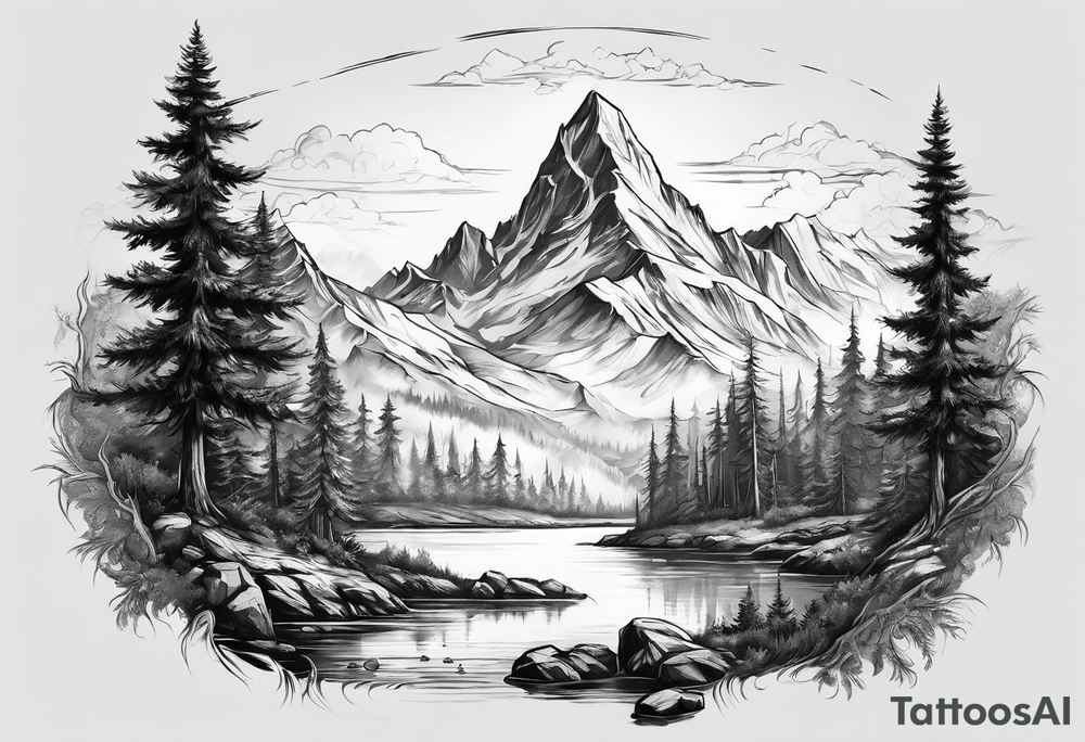 Skyrim landscape tattoo idea