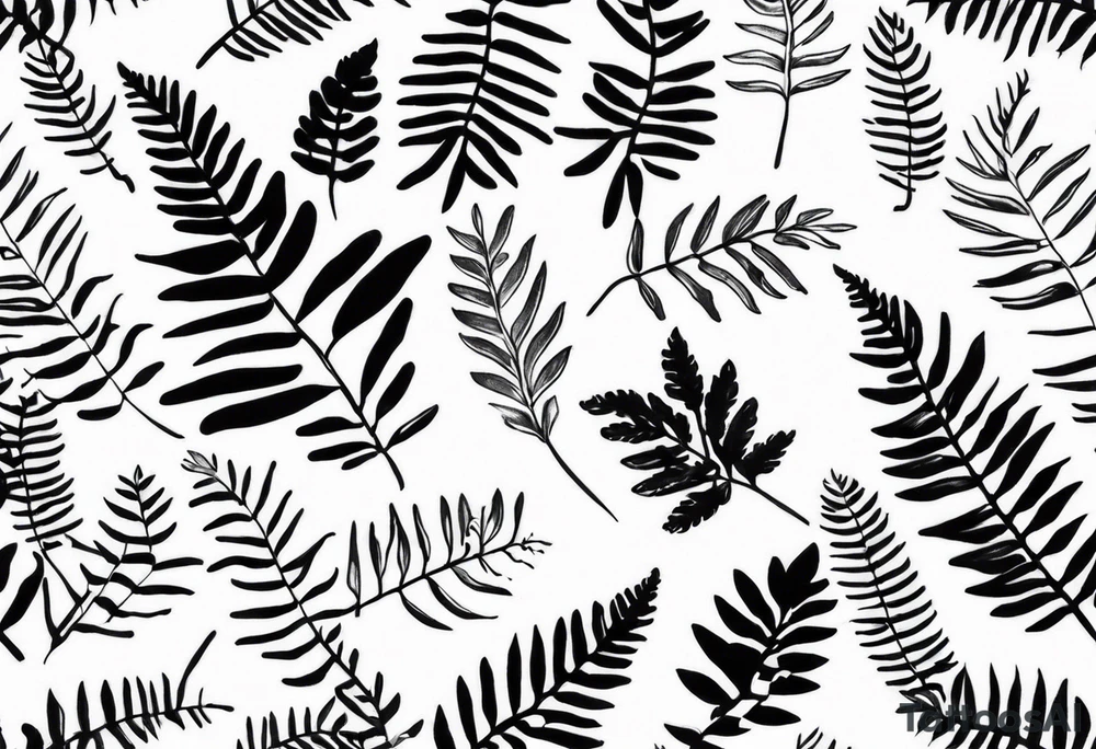 Lush Fern Leaves tattoo idea