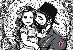 tall man holding little girl, in memory of Drew tattoo idea