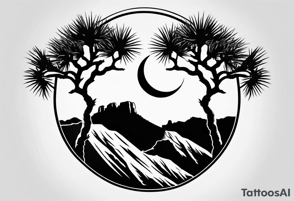 yin and yang joshua tree tattoo idea