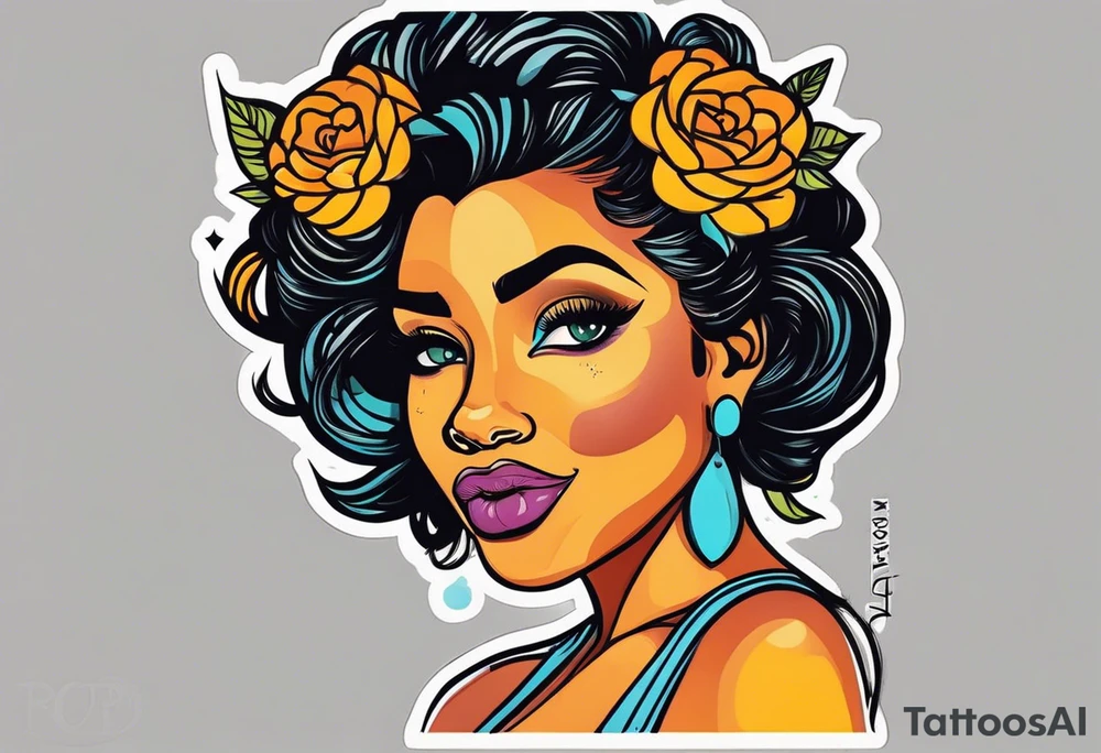 leo black woman tattoo idea