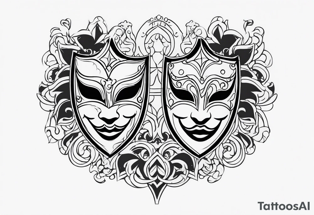 Laugh now cry later masquerade tattoo idea