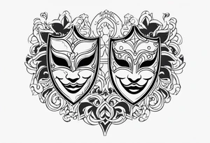 Laugh now cry later masquerade tattoo idea