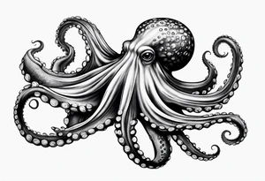 Swimming Realistic Octopus tattoo idea