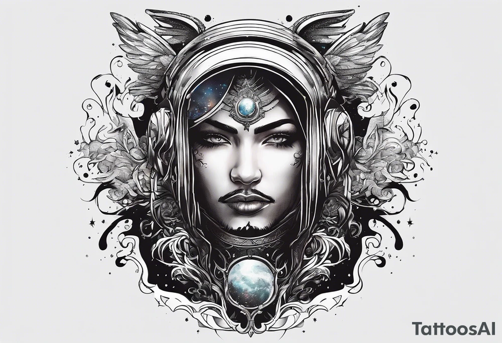 I want the name Drew with a space background on my collar bone area tattoo idea