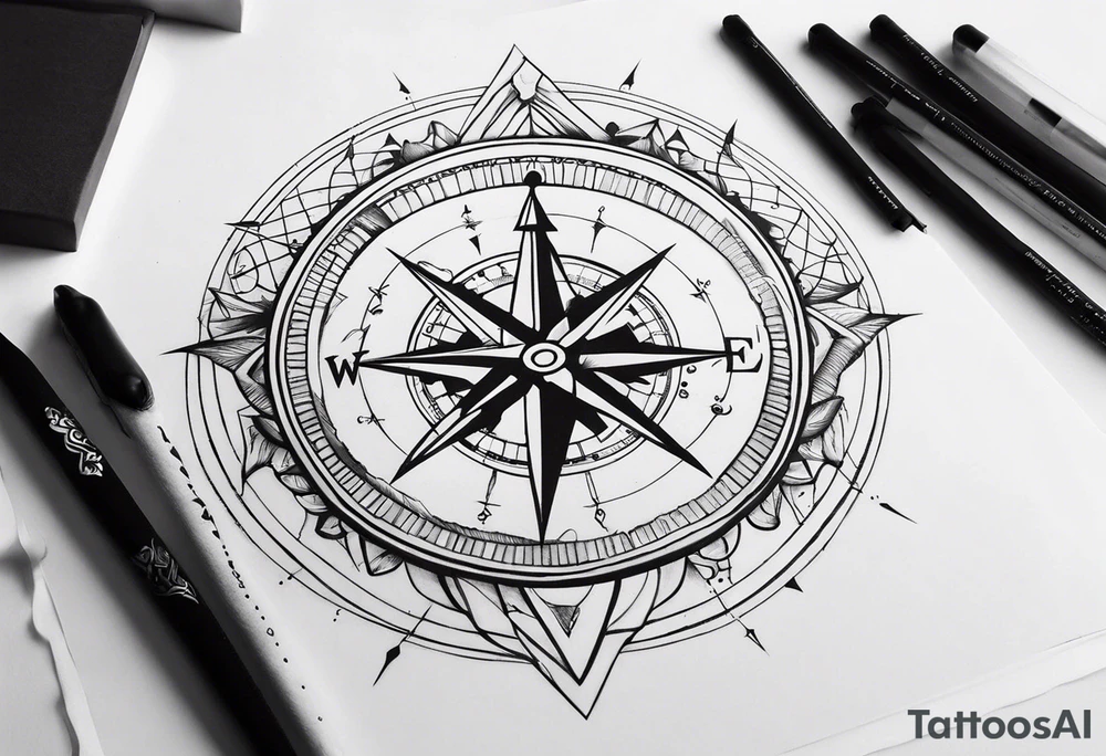 compass, playing cards, dice, horse, eagle sleeve tattoo idea compass, playing cards, dice, horse, eagle sleeve tattoo idea