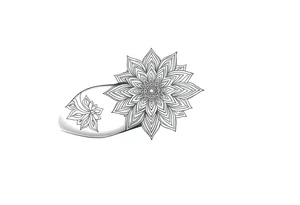bold line ornamentaali mandala tattoo idea