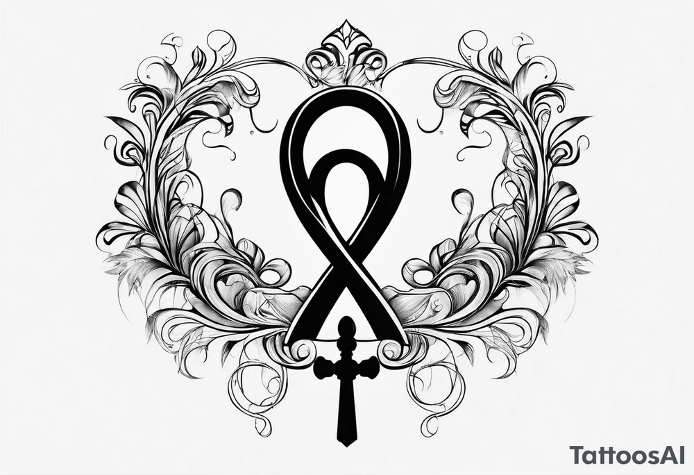 Infinity symbol with locking key tattoo idea