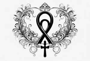 Infinity symbol with locking key tattoo idea