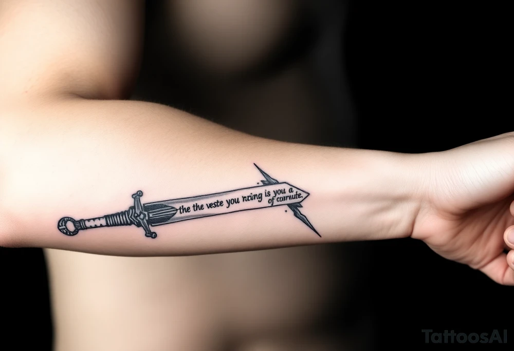 sword with verse inside of it tattoo idea