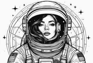 astronaut in space tattoo idea