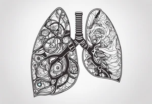 Biomechanical lung and dad tattoo idea