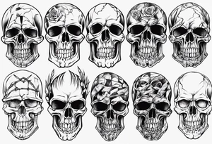 Barbs wired and skulls tattoo idea
