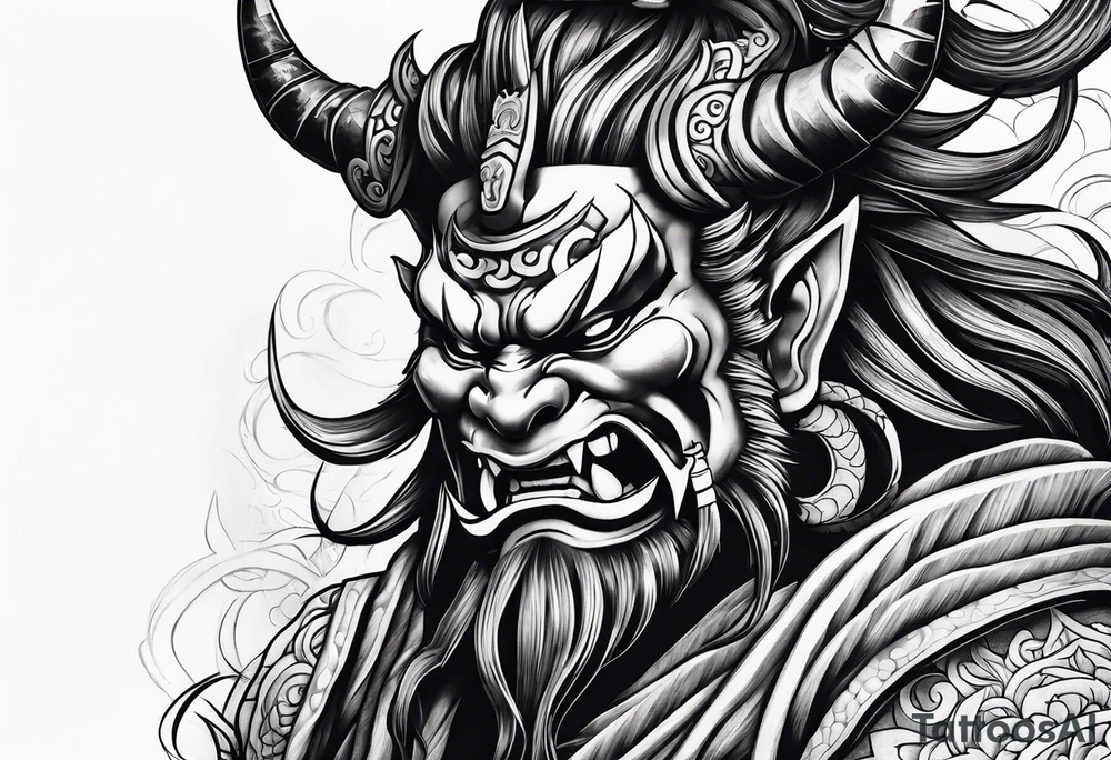 japanese oni tattoo idea