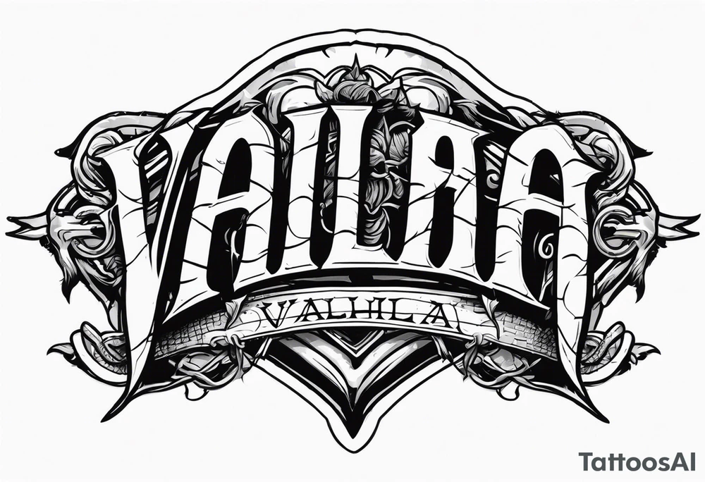 Valhalla sword shield barb wire chain tattoo idea