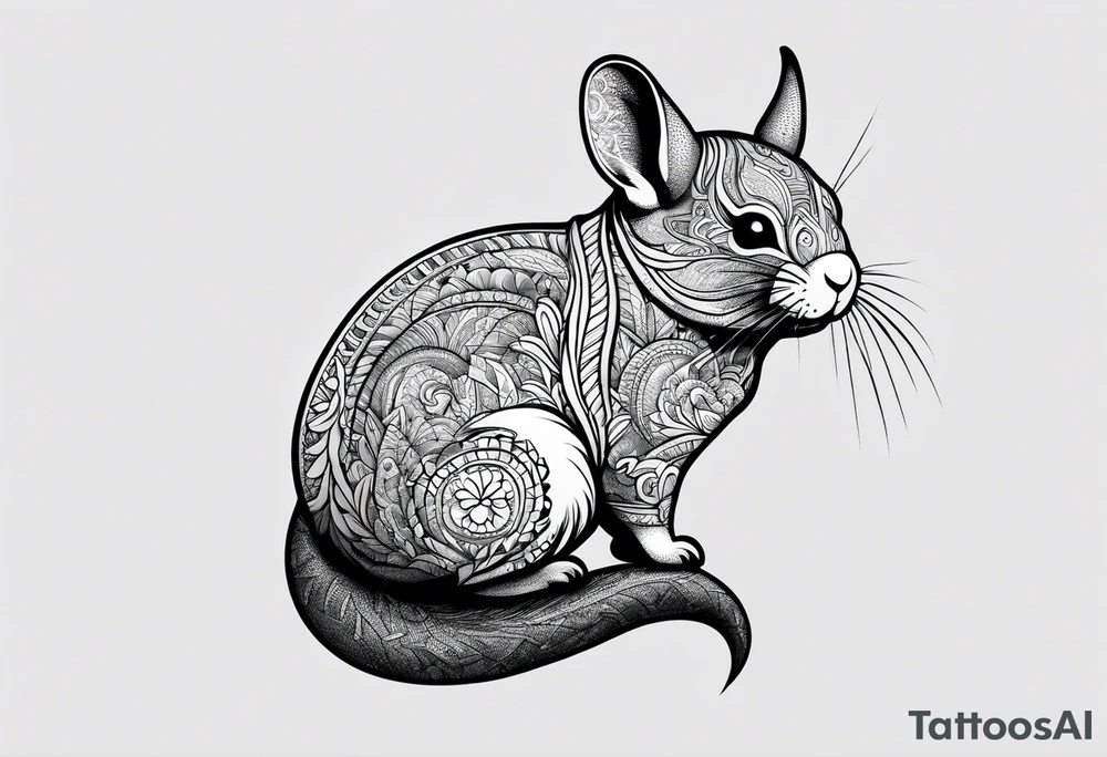 Chinchilla full body tattoo idea