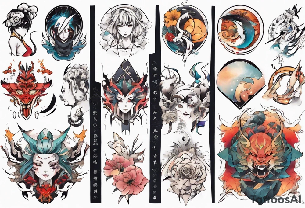 Abstract anime tattoo tattoo idea