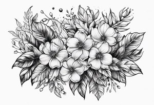 wood with foliage tattoo idea