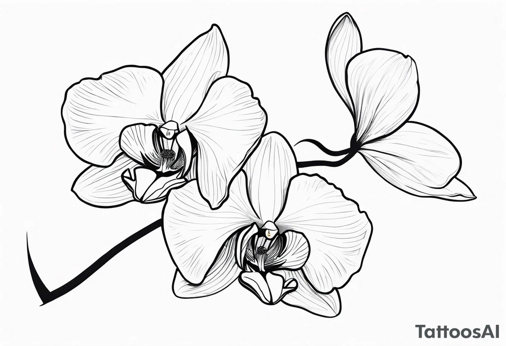 A simple wrap around orchid with pretty details tattoo idea A simple wrap around orchid with pretty details tattoo idea