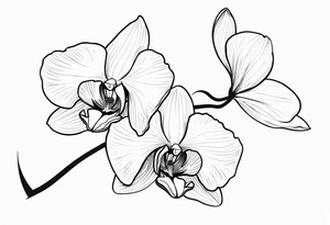 A simple wrap around orchid with pretty details tattoo idea