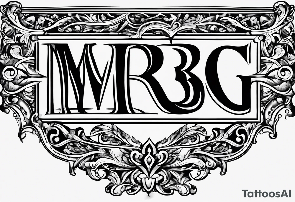 letters: "MRBG" underlined, equally separated
simple, clear, plain, unadorned tattoo idea letters: "MRBG" underlined, equally separated
simple, clear, plain, unadorned tattoo idea
