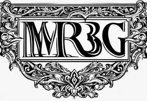 letters: "MRBG" underlined, equally separated
simple, clear, plain, unadorned tattoo idea