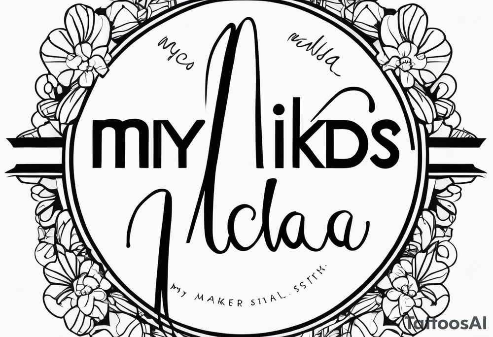 My kids names Michael and Mikeyla tattoo idea