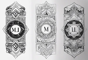 Create a fineline moluccan style tattoo on the fore arm with the following subjects included: the initials MLJ, date of birth 22/09/22, the frase ‘ale rasa, beta rasa’ tattoo idea