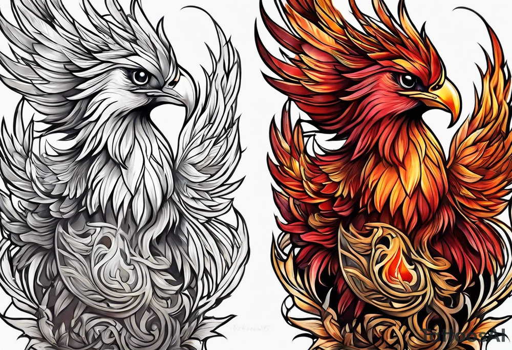 phoenix red tattoo idea