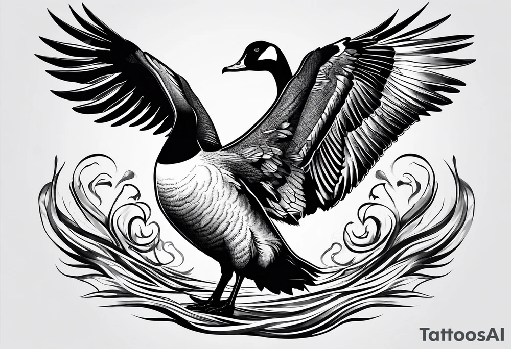 angry canadian goose tattoo idea