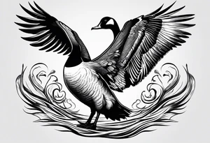 angry canadian goose tattoo idea