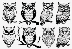 Owl with big eyes tattoo idea