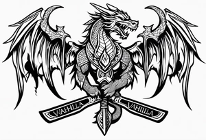 Valhalla  warrior   Sword axe
 Dragon tattoo idea