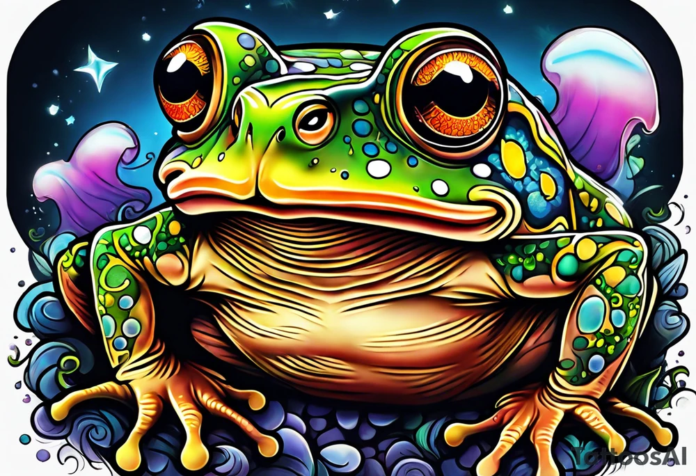a psychedelic toad tattoo idea