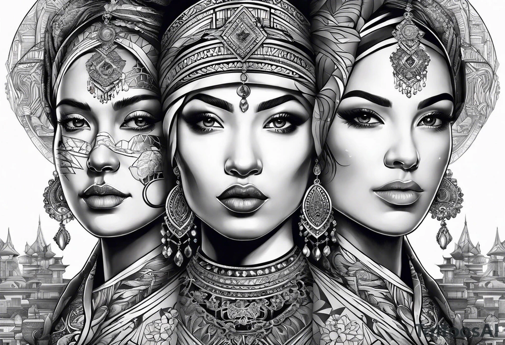 three person side by side. Daughter on the left, mother in the middle, grandmother on the right. greater age difference tattoo idea