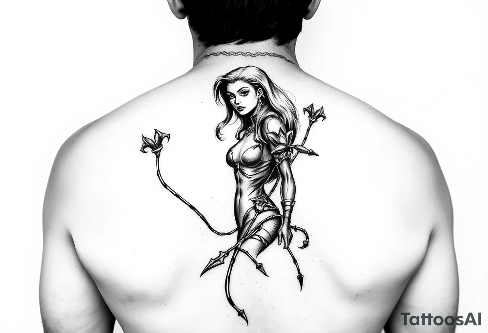 Poison ivy f4om batman sketch style tattoo idea