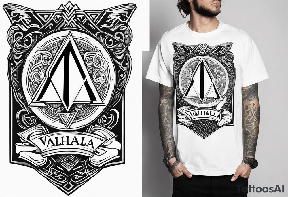 Valhalla
Sword shield valknut axe norse dragon tattoo idea