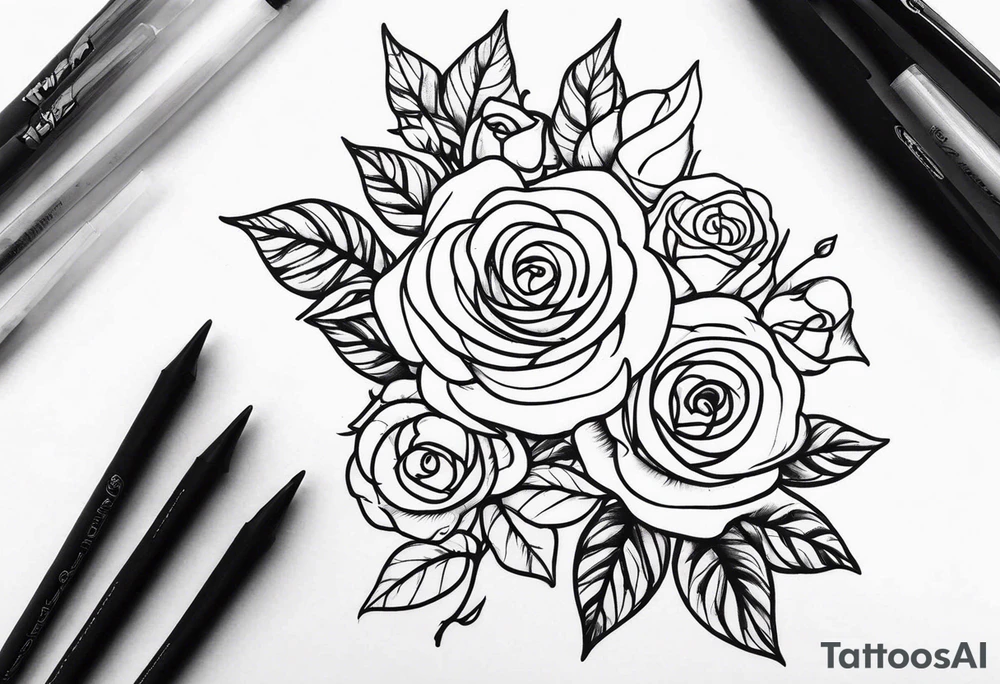 Majestic vines and roses tattoo idea