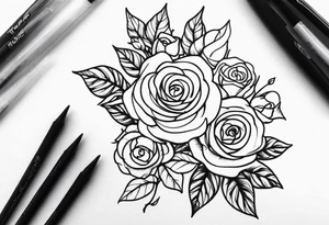 Majestic vines and roses tattoo idea