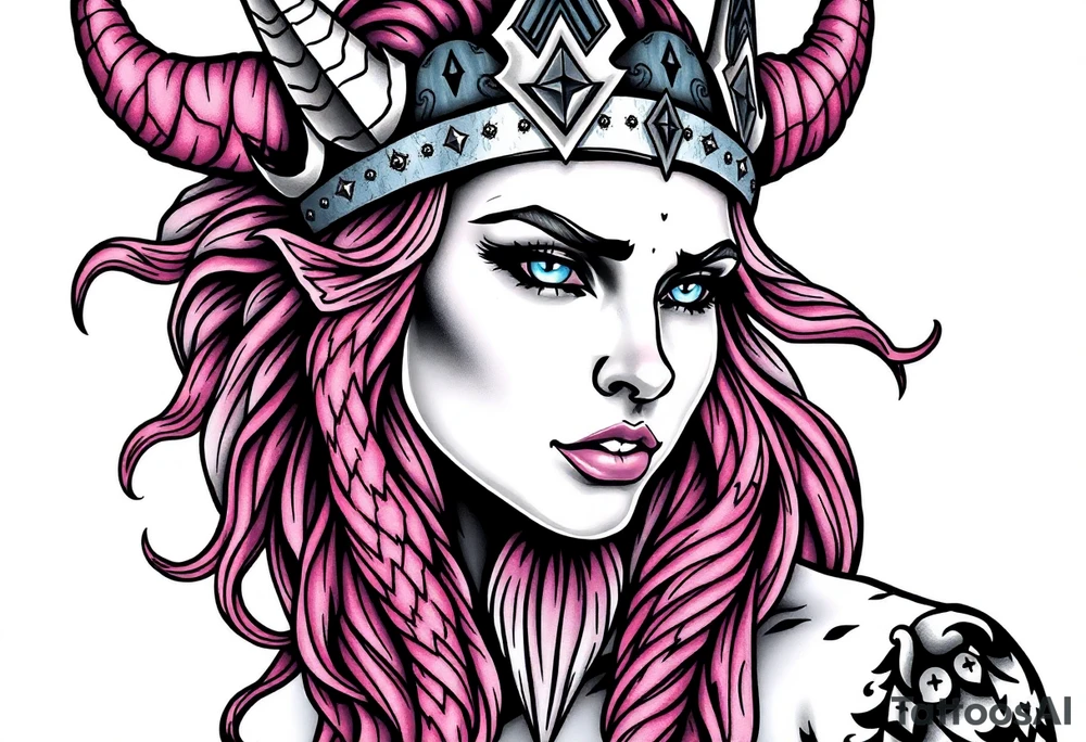 Viking goddess sexy tattoo idea