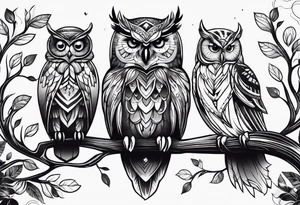 Owl family tattoo idea
