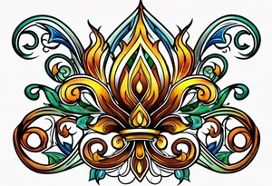 Fleur de lys celtique en flamme tattoo idea