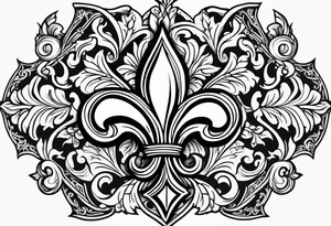 Fleur de lys celtique en flamme tattoo idea