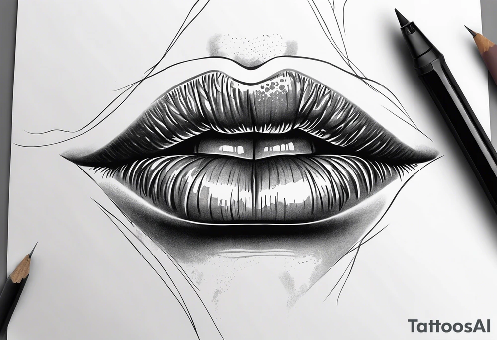 Sexy lips tattoo idea