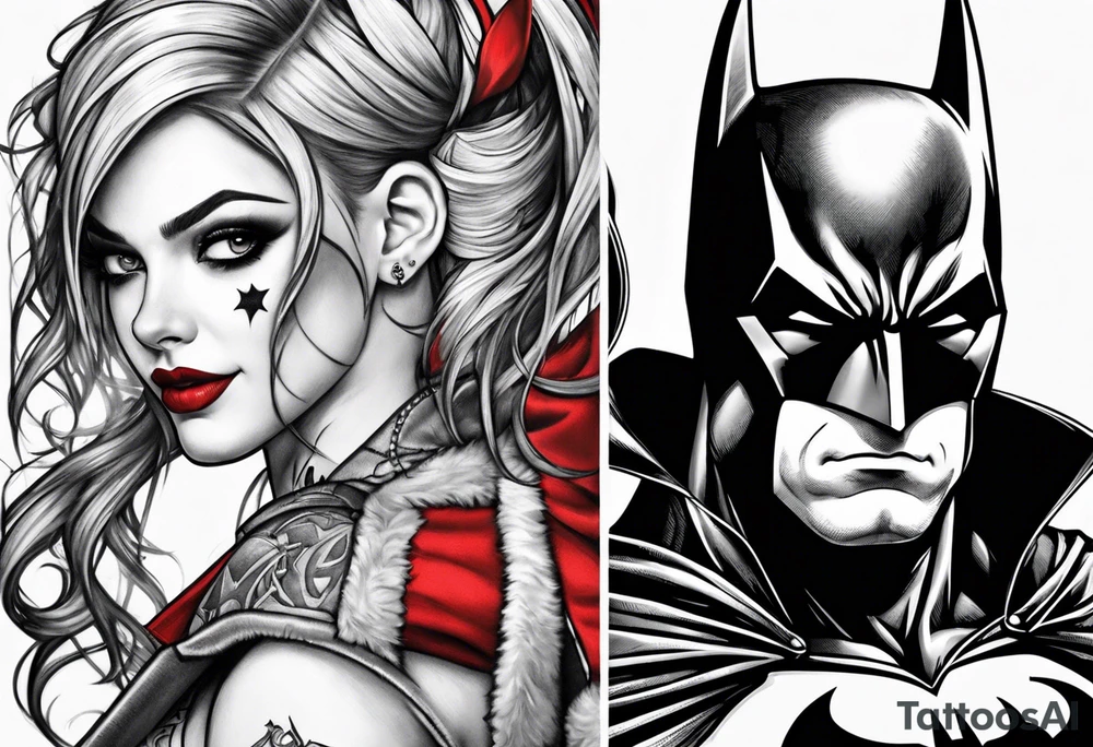 harley quin and batman tattoo idea