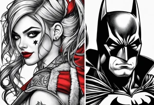 harley quin and batman tattoo idea