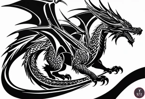 Silhouette wyvern tattoo idea